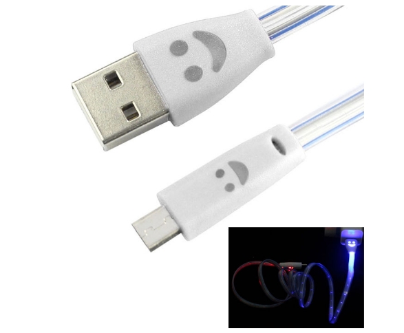 Smile Luz LED Cable del cargador USB Sync кабель For Samsung Galaxy S3 S4 i9500